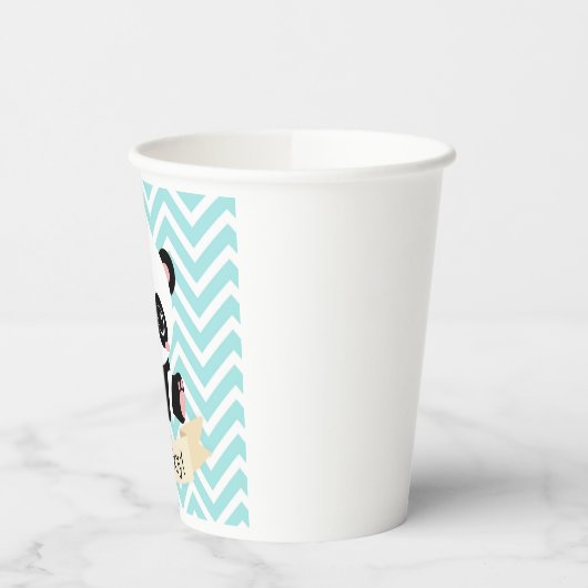 Gobelets En Papier Bébé adorable Baby shower bleu Panda (Gauche)