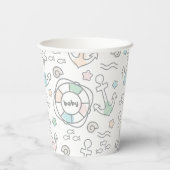 Gobelets En Papier Bébé Ahoy tasses de papier (Verso)