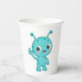 Gobelets En Papier Bébé Alien Monstre de l'Espace Mignon (Recto)