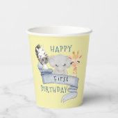 Gobelets En Papier Bébé Animaux Joyeux Anniversaire tasse de papier (Verso)