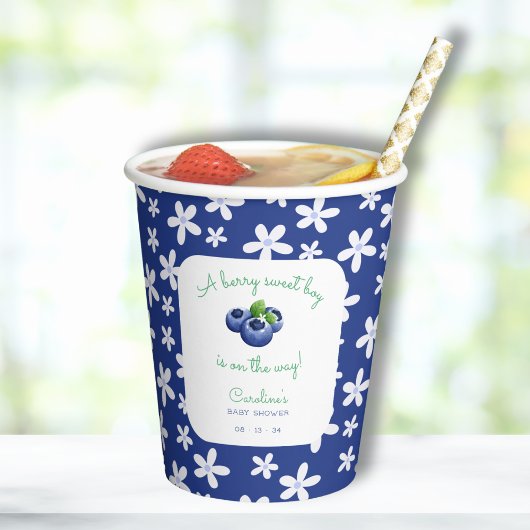 Gobelets En Papier Bébé Berry Sweet Boy Douche Blueberry