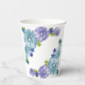 Gobelets En Papier Bébé Bleu En Fleur Brunch Douche (Verso)