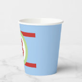 Gobelets En Papier Bébé bleu vert et rouge personnalisé Numéro d'anni (Gauche)