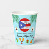 Gobelets En Papier Bebe Boricua Baby shower portoricain bleu (Verso)