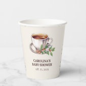 Gobelets En Papier Bébé brasse Baby shower brun café (Recto)