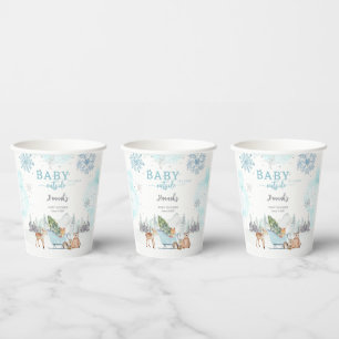 Gobelets En Papier Bébé C'est la forêt d'hiver froid Dehors du Baby s