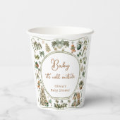 Gobelets En Papier Bébé d'hiver Il fait froid dehors Baby shower neut (Verso)