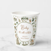 Gobelets En Papier Bébé d'hiver Il fait froid dehors Baby shower neut (Recto)