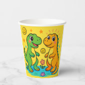 Gobelets En Papier Bébé Dinosaure Tasses à thème Papier (Recto)