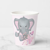 Gobelets En Papier Bébé éléphant à l'aquarelle mignon (Recto)