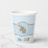 Gobelets En Papier Bébé Eléphant mignon Faire-part (Recto)