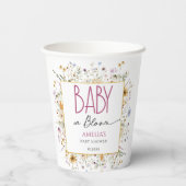 Gobelets En Papier Bébé en fleur Baby shower blanc (Verso)