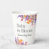 Gobelets En Papier Bébé en fleur Baby shower de fleurs de printemps v (Verso)