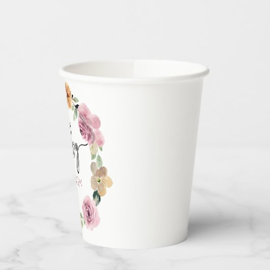 Gobelets En Papier Bébé En Fleur Baby shower Floral (Gauche)