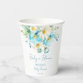 Gobelets En Papier Bébé en fleur printemps baby shower d'été vaissell (Recto)