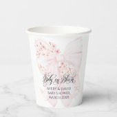 Gobelets En Papier Bébé en fleurs Bow fleuri Baby shower fille de pri (Verso)