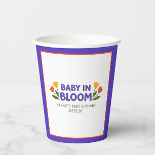 Gobelets En Papier Bébé en fleurs : Fête de bébé chic aux couleurs vi