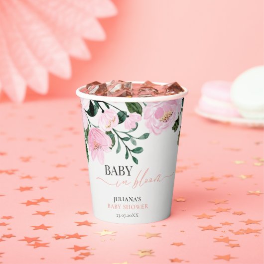 Gobelets En Papier Bébé Floral en Fleur (Insitu)