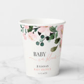 Gobelets En Papier Bébé Floral en Fleur (Verso)