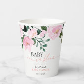 Gobelets En Papier Bébé Floral en Fleur (Recto)