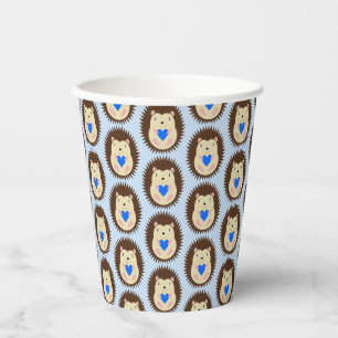 Gobelets En Papier Bébé Garçon Cœur Hérisson Motif