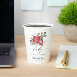 Gobelets En Papier Bébé Il fait froid à l'extérieur du Baby shower d'