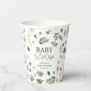 Gobelets En Papier Bébé, il fait froid dehors Foliage d'hiver Baby Sh