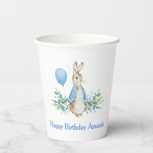 Gobelets En Papier Bébé lapin Anniversaire (Verso)