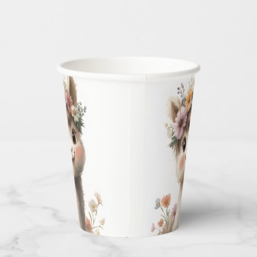 Gobelets En Papier Bébé mignon Alpaca fille tasses de papier (Droite)