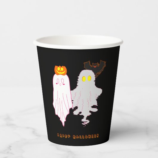 Gobelets En Papier Bébé mignon Fantômes Halloween tasse de papier (Recto)