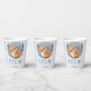 Gobelets En Papier Bébé mignon Fox Baby shower hiver neige