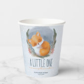 Gobelets En Papier Bébé mignon Fox Baby shower hiver neige (Recto)