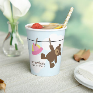 Gobelets En Papier Bébé mignon ligne de linge Baby shower fille