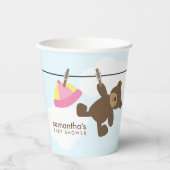 Gobelets En Papier Bébé mignon ligne de linge Baby shower fille (Recto)