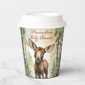 Gobelets En Papier Bébé mignon Moose Baby shower neutre genre (Recto)