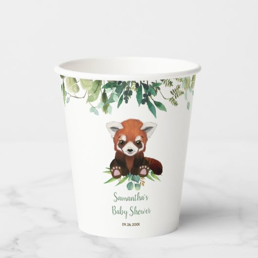 Gobelets En Papier Bébé mignon ours Baby shower verdure Genre Neutre (Recto)