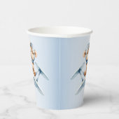 Gobelets En Papier Bébé mignon Ours Pilote Avion Bleu Beau (Droite)