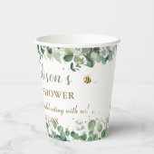 Gobelets En Papier Bébé mignon Ours Vert Baby shower neutre (Verso)