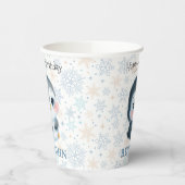 Gobelets En Papier Bébé mignon pingouin 1er anniversaire hiver (Gauche)