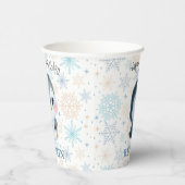 Gobelets En Papier Bébé mignon pingouin 1er anniversaire hiver (Droite)