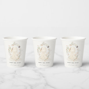 Gobelets En Papier Bébé mou Mum Lapin Floral Baby shower de couronne