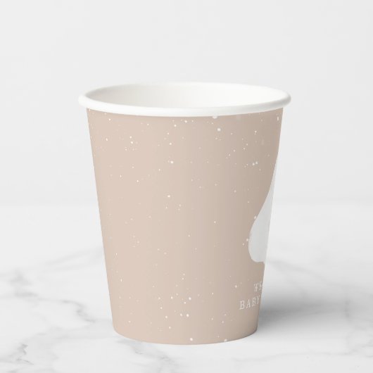 Gobelets En Papier Bébé Polar Bear Cub Baby shower d'hiver rose (Recto)