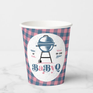Gobelets En Papier Bébé Q Barbecue Genre Révéler Douche