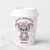 Gobelets En Papier Bébé rose Koala Ours (Recto)