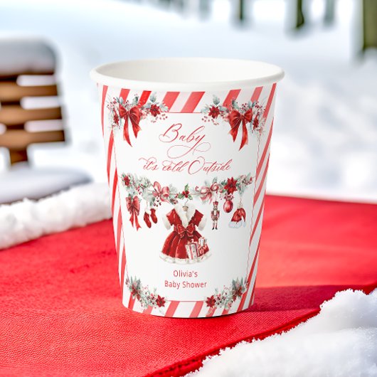 Gobelets En Papier Bébé son froid dehors Baby shower fille