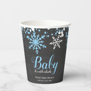 Gobelets En Papier Bébé son froid dehors neige Baby shower garçon