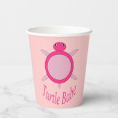 Gobelets En Papier Bébé Tortue rose mignonne (Verso)