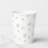 Gobelets En Papier Bébé vert mignon Buggy Bébé Douche (Recto)