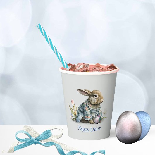 Gobelets En Papier Bébé vintage Lapin de Pâques