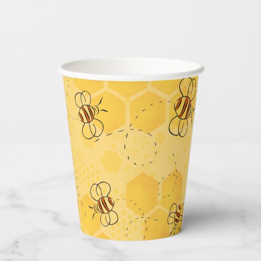 Gobelets En Papier Bee Buzzing Honey Bees mignonne (Verso)